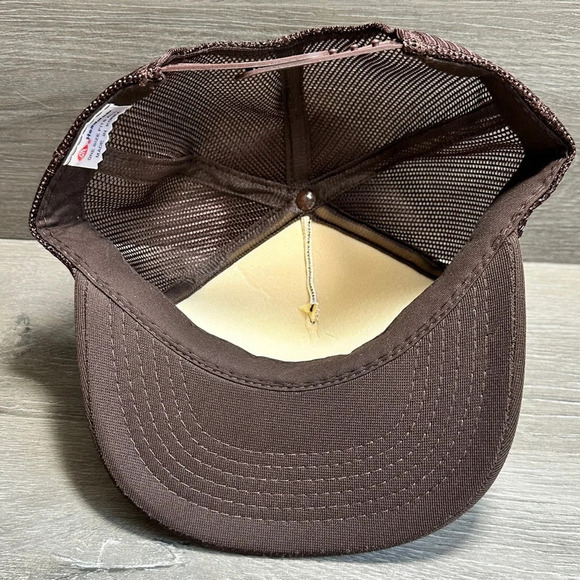 Vintage Trucker Hat With Construction Co Advertisement NOS Mesh Foam Snapback - Picture 4 of 6